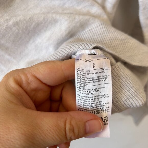 Banana Republic Hooded Sweater Mens Small Gray Striped Preppy Old Money Y2K - Picture 5 of 6